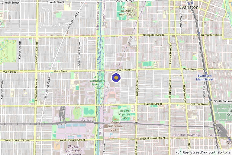 Map showing the location of Better Me 2 Wellness in Evanston, IL
