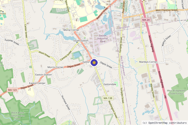 Map showing the location of Genesis Wellness Spa in South Easton, MA