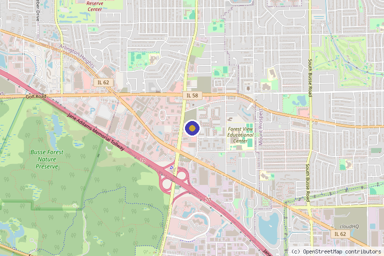 Map showing the location of Innovative Pain Specialists in Arlington Heights, IL