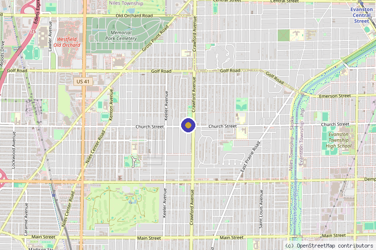 Map showing the location of Dr Kronics in Skokie, IL