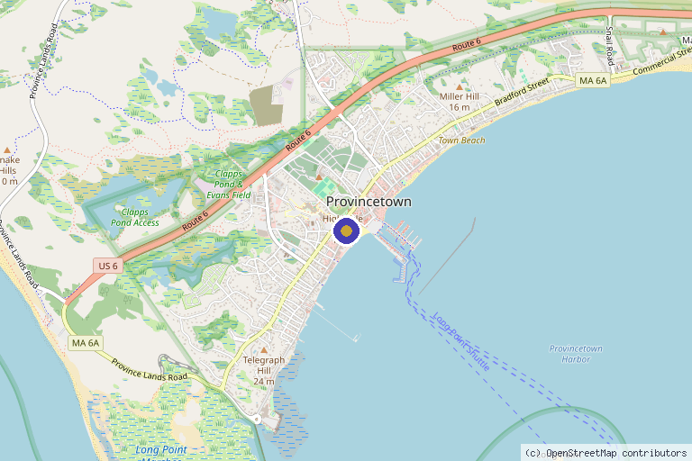 Map showing the location of The Wellness Lab in Provincetown, MA
