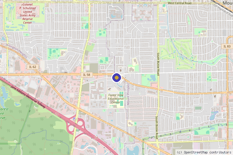 Map showing the location of MIKARI - Integrative Health & Aesthetics in Arlington Heights, IL