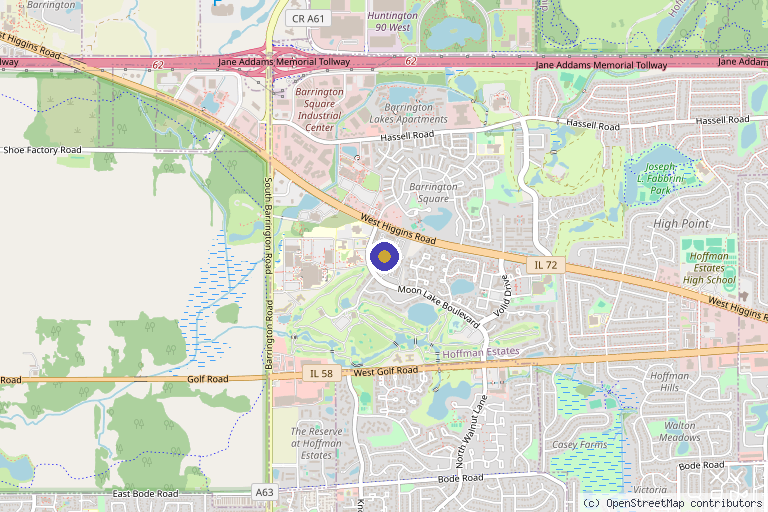 Map showing the location of AW Medspa in Hoffman Estates, IL
