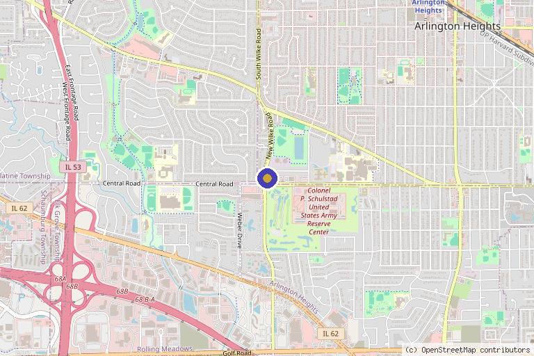 Map showing the location of Male Medical of Chicago in Arlington Heights, IL