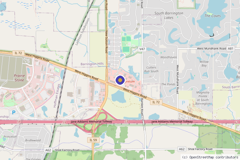 Map showing the location of Rejuva Aesthetics & Wellness Center in South Barrington, IL