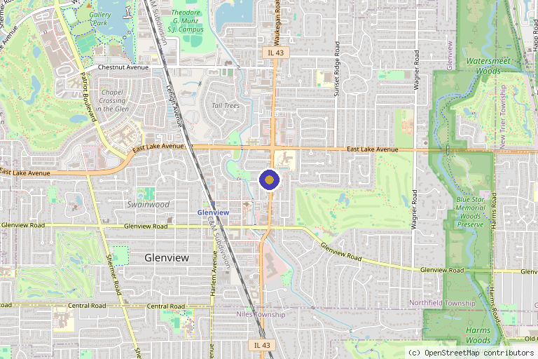 Map showing the location of Halo Laser & Aesthetic Medicine in Glenview, IL