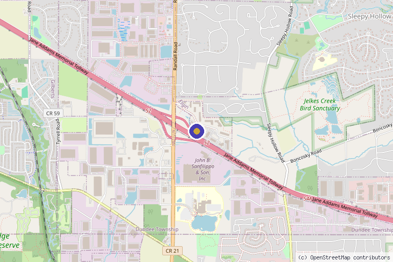 Map showing the location of Nu Image Aesthetics & Wellness Institute in Elgin, IL