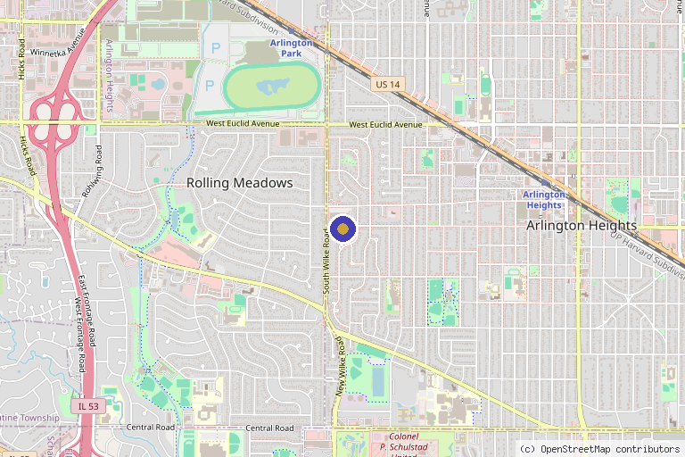 Map showing the location of Advanced Pain and Spine Management - Arlington Heights in Arlington Heights, IL