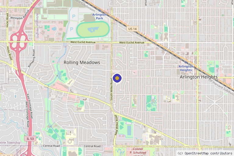 Map showing the location of Nature Alternative Med Spa in Arlington Heights, IL