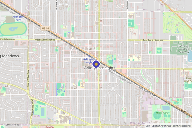 Map showing the location of Re-Medispa in Arlington Heights, IL