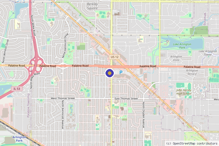 Map showing the location of Rosée Medical & Wellness in Arlington Heights, IL