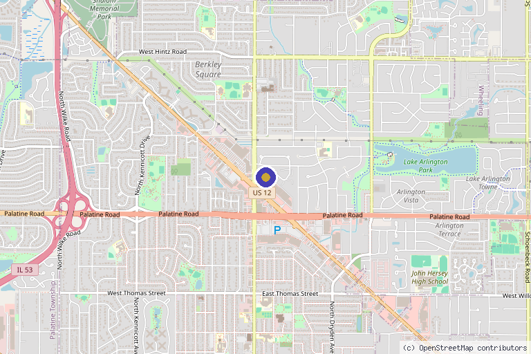Map showing the location of Lumiere Medspa LLC in Arlington Heights, IL