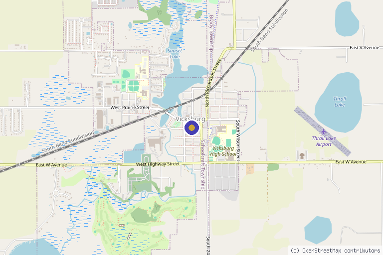 Map showing the location of Body Revival in Vicksburg, MI