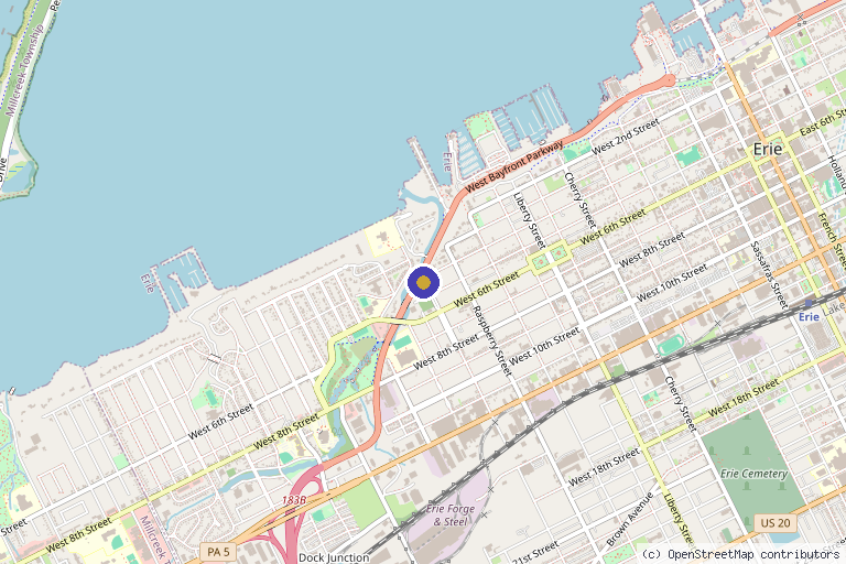 Map showing the location of On^Point Integrative Medicine in Erie, PA