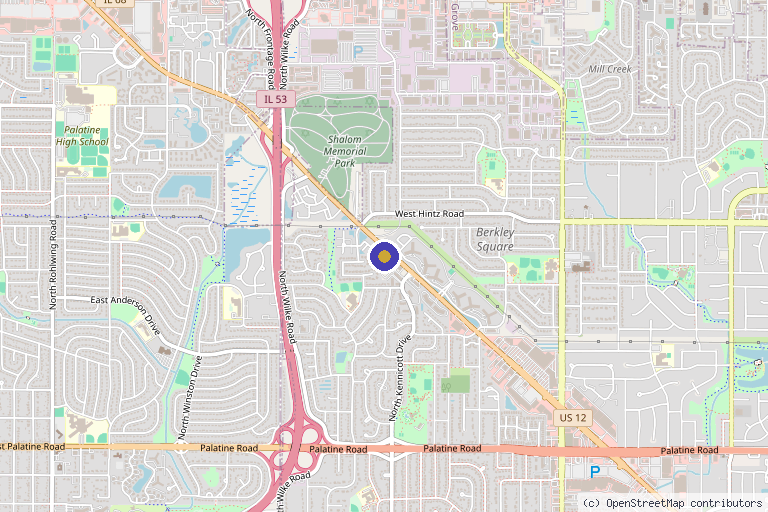 Map showing the location of Aesthetics at WomanCare MedSpa in Arlington Heights, IL