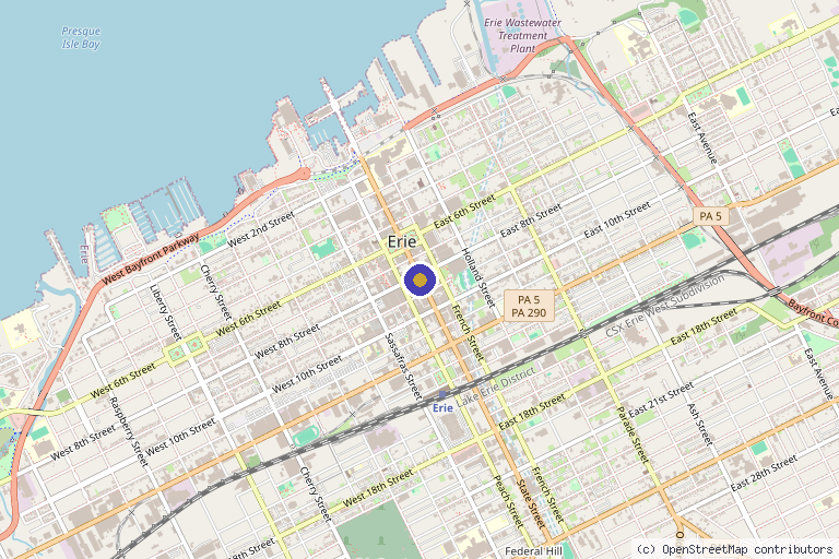 Map showing the location of PRP Injection InnerBalance in Erie, PA