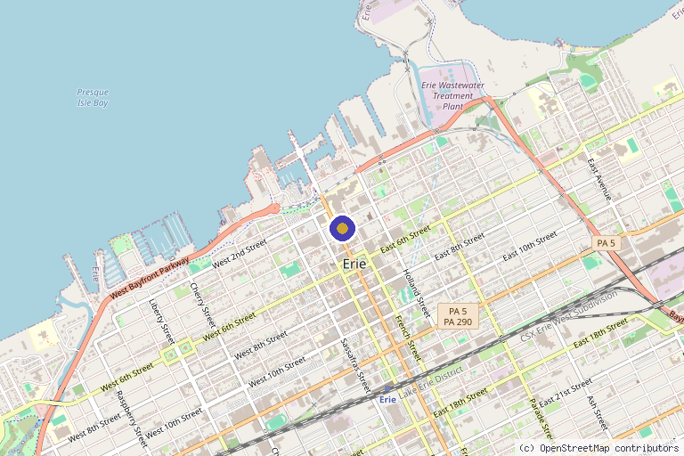 Map showing the location of ADVANCED PAIN MEDICINE, Erie PA in Erie, PA