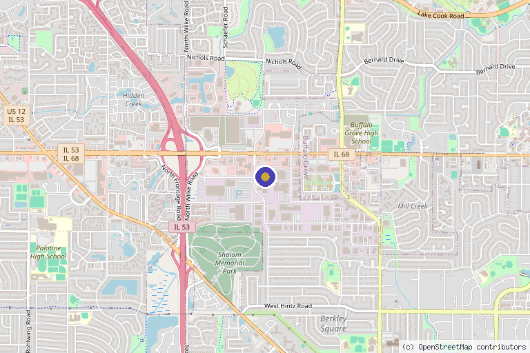Map showing the location of Artistic Touch Advanced Aesthetics in Arlington Heights, IL