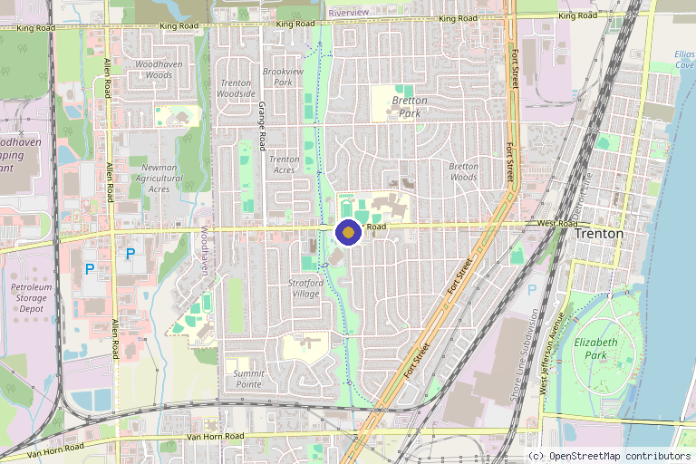 Map showing the location of Ltd Aesthetics and Wellness in Trenton, MI