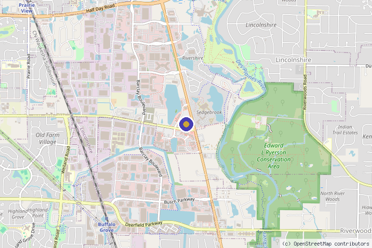 Map showing the location of The Aesthetics Collective in Lincolnshire, IL