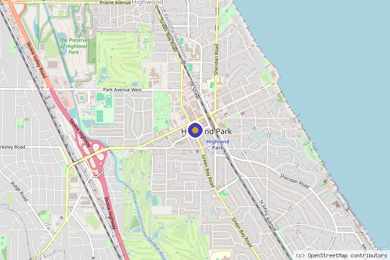 Map showing the location of Laccura Medical Spa in Highland Park, IL