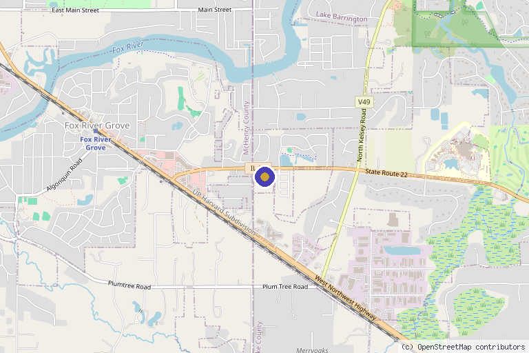 Map showing the location of Regency Medical Spa and Hair Restoration Clinic in Barrington, IL