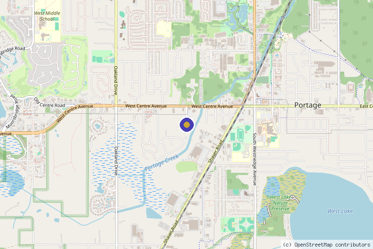 Map showing the location of West Michigan Plastic Surgery in Portage, MI