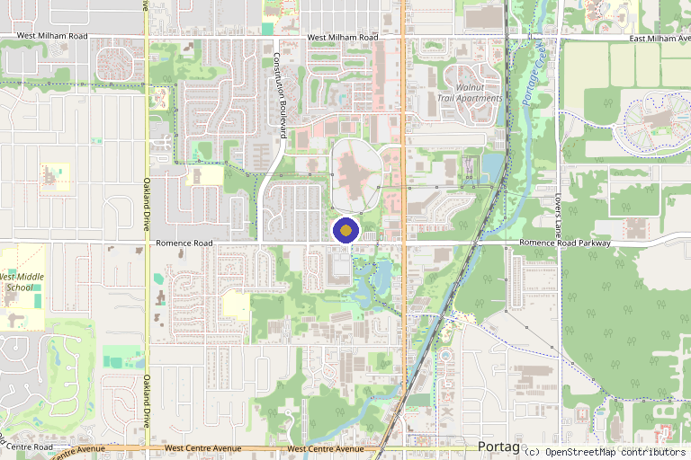 Map showing the location of Inspirations Med Spa in Portage, MI