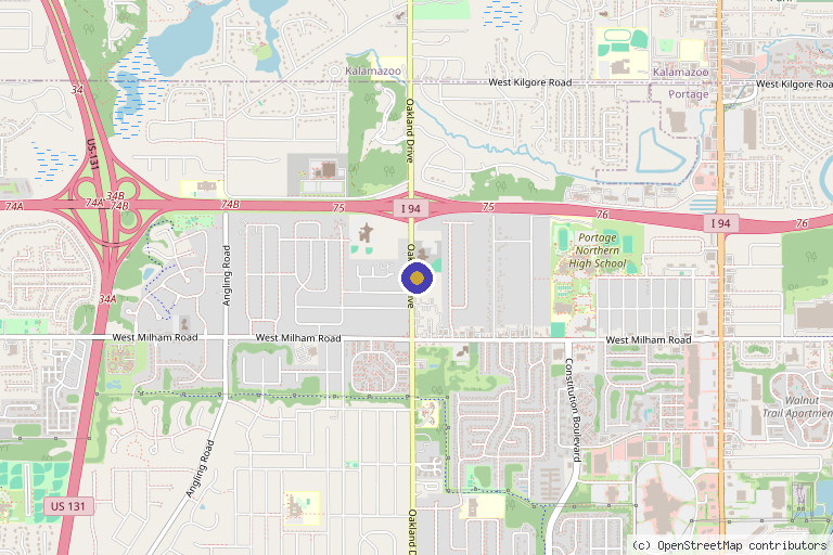 Map showing the location of Vitality Healthcare in Portage, MI