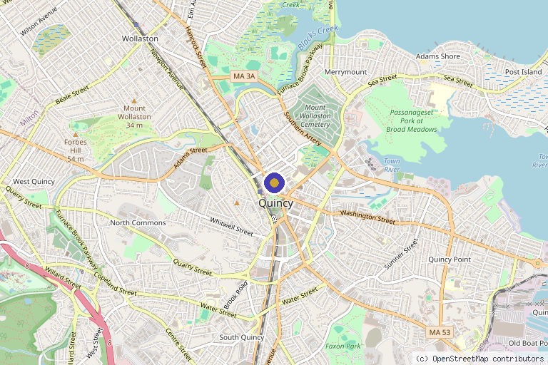 Map showing the location of Lumi Aesthetics | Botox, Fillers, Anti-Aging, Weight Loss in Quincy, MA