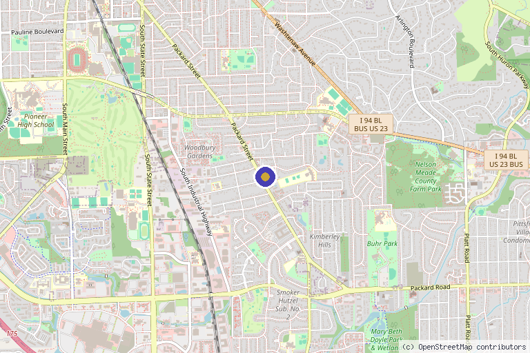 Map showing the location of Radiance Beauty Lab in Ann Arbor, MI