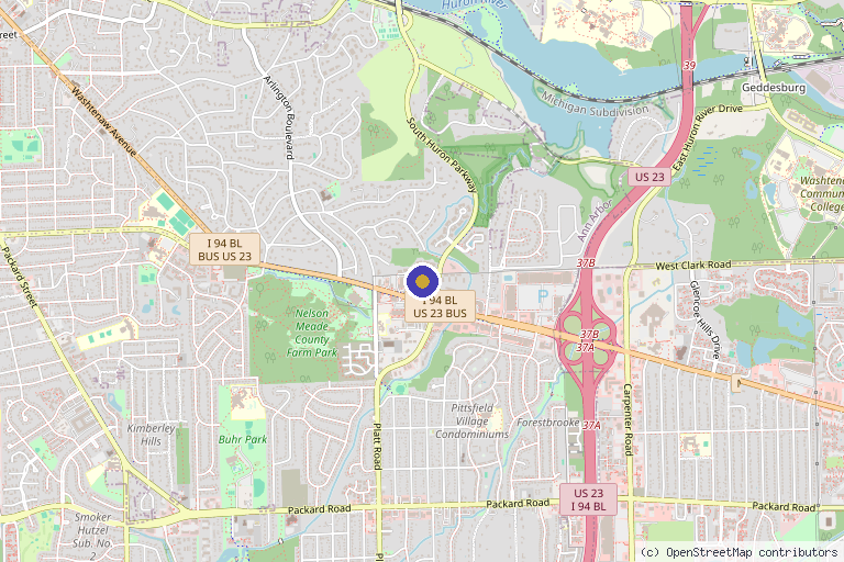 Map showing the location of Med 1 Aesthetics in Ann Arbor, MI