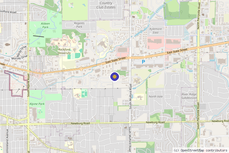 Map showing the location of L'arte di vivere in Rockford, IL