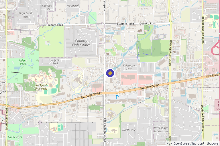 Map showing the location of Medlux Rehabilitation & Wellness in Rockford, IL