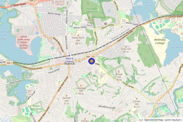 Map showing the location of Turquoise Institute for Interventional Pain, Headache, and Regenerative Medicine in Natick, MA