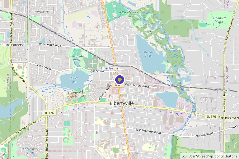 Map showing the location of Wild Moon Collective in Libertyville, IL