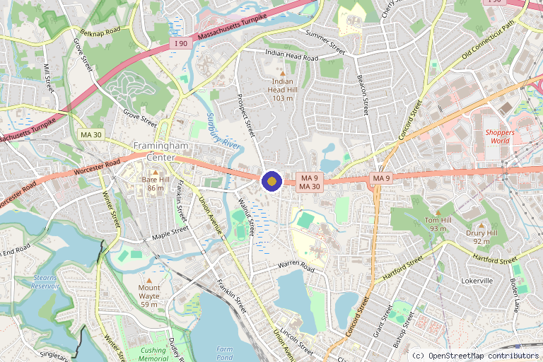 Map showing the location of Boston Applied Biologics in Boston, MA