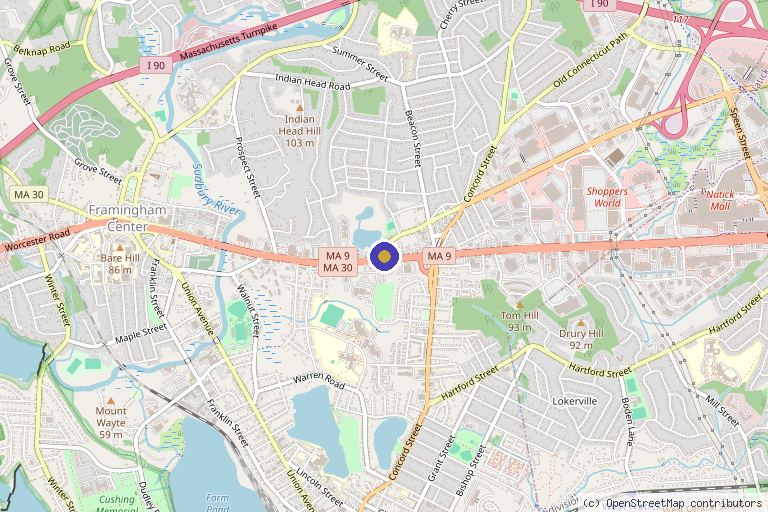 Map showing the location of Medical Spa by Nurse Fiona in Framingham, MA