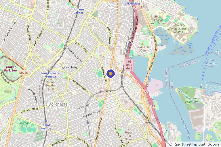 Map showing the location of Dam Medspa in Dorchester, MA