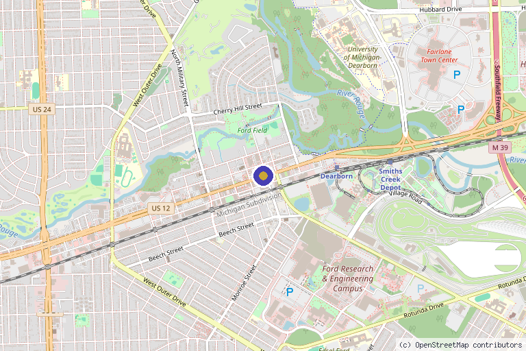 Map showing the location of Beauty and Wellness Center in Dearborn, MI