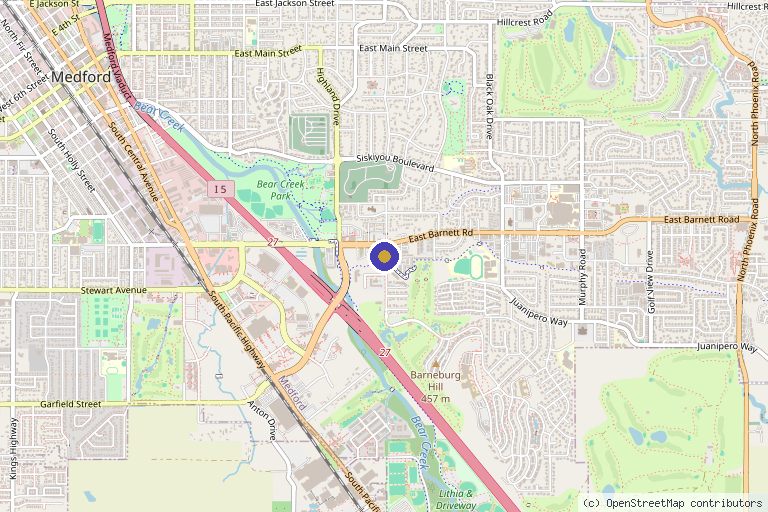 Map showing the location of Siskiyou Vital Medicine in Medford, OR