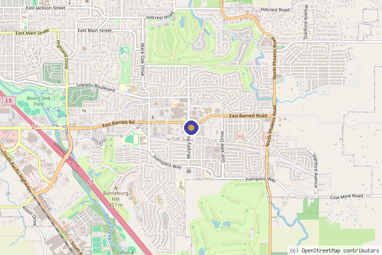 Map showing the location of Advanced Orthopedics in Medford, OR