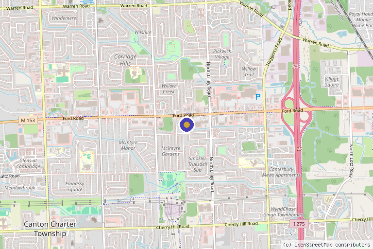 Map showing the location of GlowandGo RN Aesthetics in Canton Township, MI