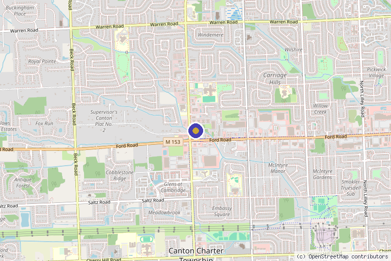 Map showing the location of Prime Skin and Laser in Canton Township, MI