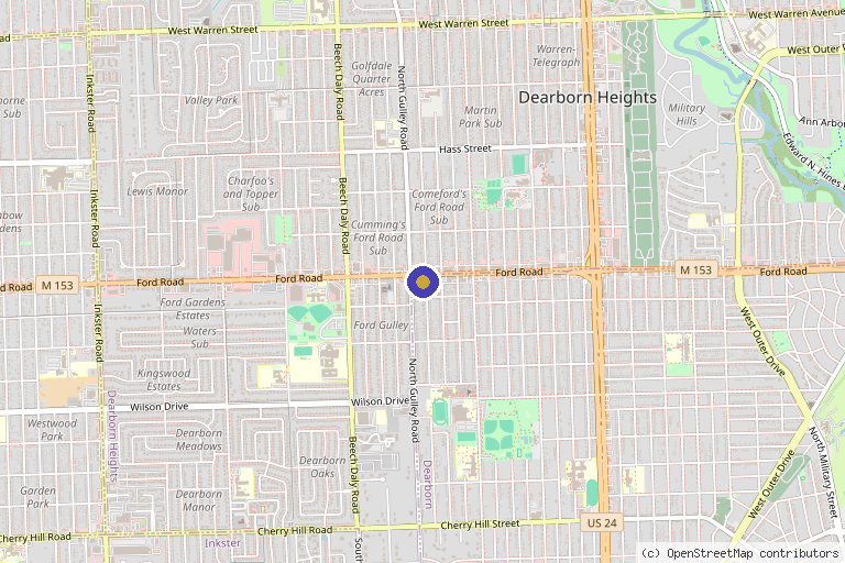 Map showing the location of Life Medical Center in Dearborn, MI