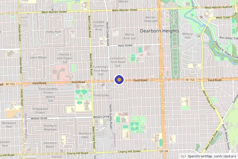 Map showing the location of AESTHETIC MEDICA in Dearborn Heights, MI