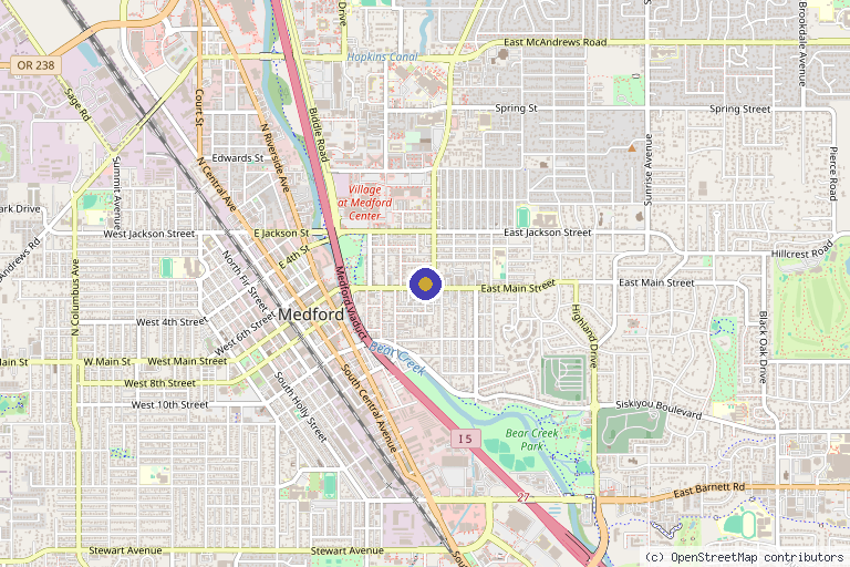 Map showing the location of Optimization Clinic in Medford, OR