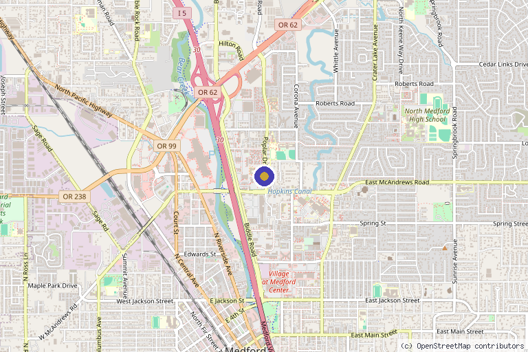 Map showing the location of Apex Health and Wellness in Medford, OR