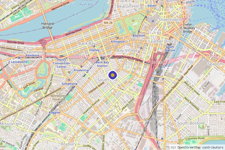 Map showing the location of GFaceMD Medical Spa, Boston in Boston, MA