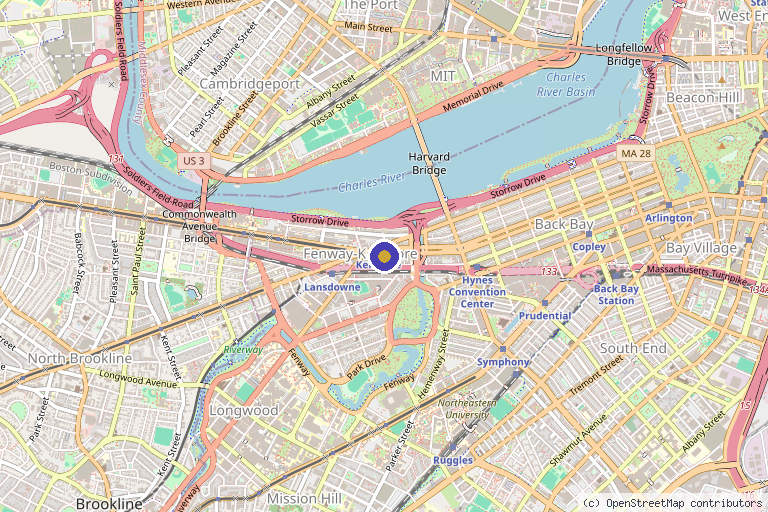 Map showing the location of Angel Face Injections in Boston, MA
